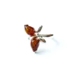 Cherry Amber Butterfly Midi Ring - Quirky & Cute Accessory | Unique Sterling Silver Jewelry
