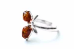 Cherry Amber Butterfly Midi Ring - Quirky & Cute Accessory | Unique Sterling Silver Jewelry - Image 2