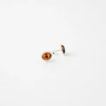 Amber Classic Mini Quintessence Stud Earrings - Elegant Baltic Amber & 925 Sterling Silver Jewelry