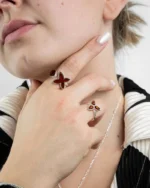 Elegant & Stylish Simple Butterfly Circle Adjustable Ring | Baltic Amber & 925 Sterling Silver - Image 2