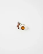Elegant & Stylish Simple Butterfly Circle Adjustable Ring | Baltic Amber & 925 Sterling Silver - Image 3