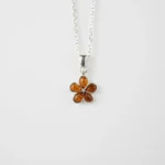 Subtle Flower Pendant Necklace - Elegant Baltic Amber & Sterling Silver Jewelry | Timeless & Hypoallergenic