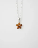 Subtle Flower Pendant Necklace - Elegant Baltic Amber & Sterling Silver Jewelry | Timeless & Hypoallergenic