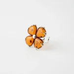 Statement Flower Adjustable Ring - Elegant and Timeless Jewelry | Baltic Amber & Sterling Silver