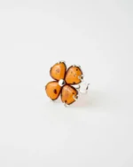 Statement Flower Adjustable Ring - Elegant and Timeless Jewelry | Baltic Amber & Sterling Silver