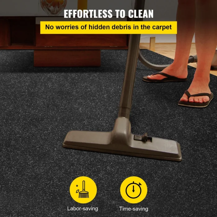 VEVOR Marine Carpet - 6 x 36 ft Charcoal Black Marine Grade Boat Carpet - Soft, Non-Slip, Waterproof & Easy to Clean - Image 5
