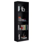 Vinton Bookcase with Spacious Tier-Shelving Design, Black - Stylish & Functional Storage for Home or Office - Image 4
