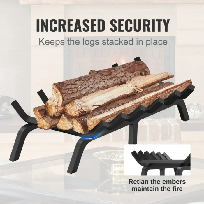 VEVOR 27-Inch Heavy Duty Fireplace Log Grate - Powder-Coated Steel for Stronger, Longer-Lasting Fires - Image 3