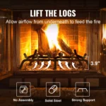 VEVOR 27-Inch Heavy Duty Fireplace Log Grate - Powder-Coated Steel for Stronger, Longer-Lasting Fires - Image 4