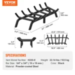 VEVOR 27-Inch Heavy Duty Fireplace Log Grate - Powder-Coated Steel for Stronger, Longer-Lasting Fires - Image 6