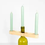Elegant Pine Wood Candle Clip for Bottles - Transform Wine Bottles into Stunning Candle Holders