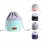 Elegant 2-Tone Cosmetic Cinch Bag Waterproof Polyester, Multiple Storage Pockets - Image 5