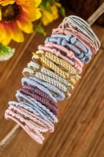 10pcs Pink Knotted Hair Ties - Stylish & Comfortable Hair Accessories - Image 2