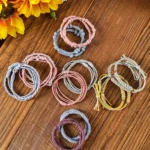 10pcs Pink Knotted Hair Ties - Stylish & Comfortable Hair Accessories