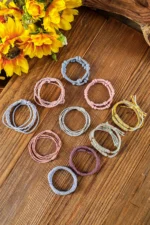 10pcs Pink Knotted Hair Ties - Stylish & Comfortable Hair Accessories - Image 3