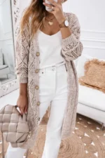 Mckenzie Hollow-out Openwork Knit Cardigan - Elegant and Versatile Women's Fashion - Image 2