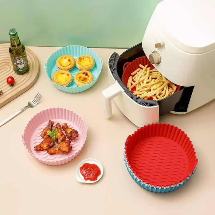 Reusable Silicone Air Fryer Tray - Heat Resistant, Dishwasher Safe, Perfect for 3-5 QT Air Fryers - Image 1
