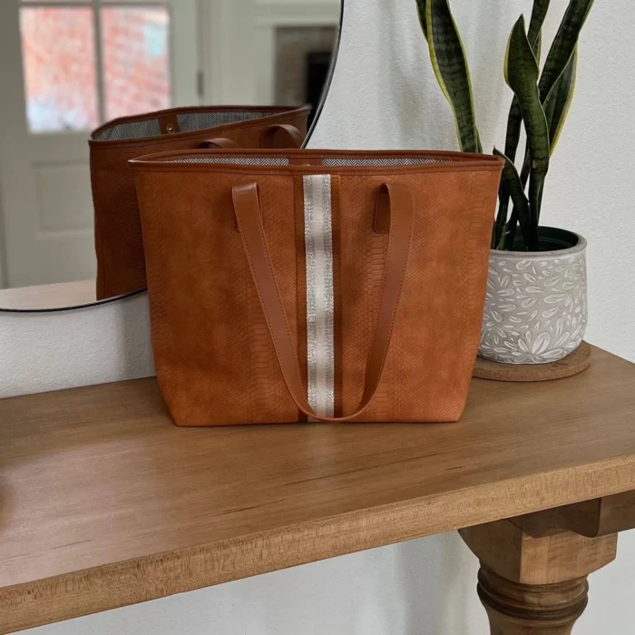 Kira Tote Bag Ultra-Spacious, Lightweight, Snake Skin Texture with Multiple Pockets | Chic & Practical Everyday Bag - Image 2