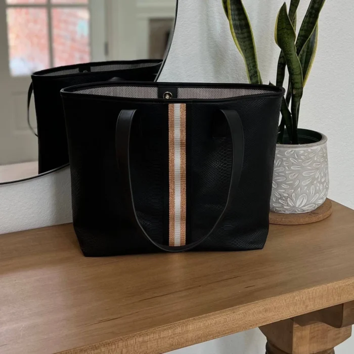 Kira Tote Bag Ultra-Spacious, Lightweight, Snake Skin Texture with Multiple Pockets | Chic & Practical Everyday Bag - Image 3