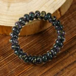 3 PCS Black Floral Phone Cord Hair Scrunchies - Stylish, Durable & High-Elastic Hair Accessories