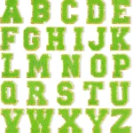 Green Self-Adhesive Chenille Letter Patches Perfect for Personalized Decorations & Custom Creations