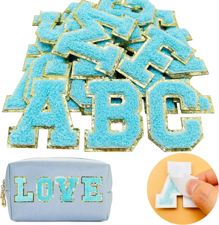 Green Self-Adhesive Chenille Letter Patches Perfect for Personalized Decorations & Custom Creations - Image 2