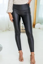 Heidi Faux Leather Zipped Detail High-Waist Leggings for Women - Stylish & Edgy - Image 2