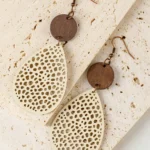 Vintage Cut-Out Water Drop Hook Earrings - Colorful Details, Unique Design