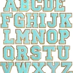 Blue Self Adhesive Chenille Letters Patches with Gold Trim - Easy to Apply for Custom Clothes, Bags & More