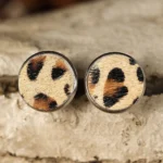 Brown Leopard Studded Earrings | Wild Chic Trendy Accessories for Modern Women
