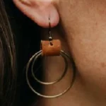 Elegant Gold Vintage Hoop Hook Earrings with Double Ring Design - Sophisticated Jewelry