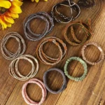 10Pcs Boho Knotted Hair Ties Durable Leopard Print PU Leather for Trendy & Comfortable Hairstyles
