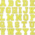 Yellow Self Adhesive Chenille Letters Patches Perfect for Customizing Clothes, Bags, Hats & More
