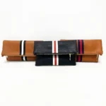 Toni Fold Over Clutch - Stylish Vegan Leather Handbag with Woven Shoulder Strap | Threaded Pear - Image 3