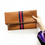 Toni Fold Over Clutch - Stylish Vegan Leather Handbag with Woven Shoulder Strap | Threaded Pear - Image 6