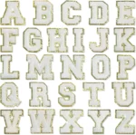 White Self Adhesive Chenille Letters Patches - High Quality, Easy to Apply, Perfect for Personalization