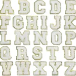 White Self Adhesive Chenille Letters Patches - High Quality, Easy to Apply, Perfect for Personalization
