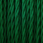 Premium 5m Green 2 Core 8amp Twisted Electric Fabric Cable - Vintage Italian Braided Wire for Antique Lamps & Chandeliers