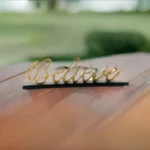 Believe Decorative Home Accent - 12.5" Rustic Golden Handcrafted Aluminum Sculpture for Home Decor, Gifts & Festive Displays - Image 4