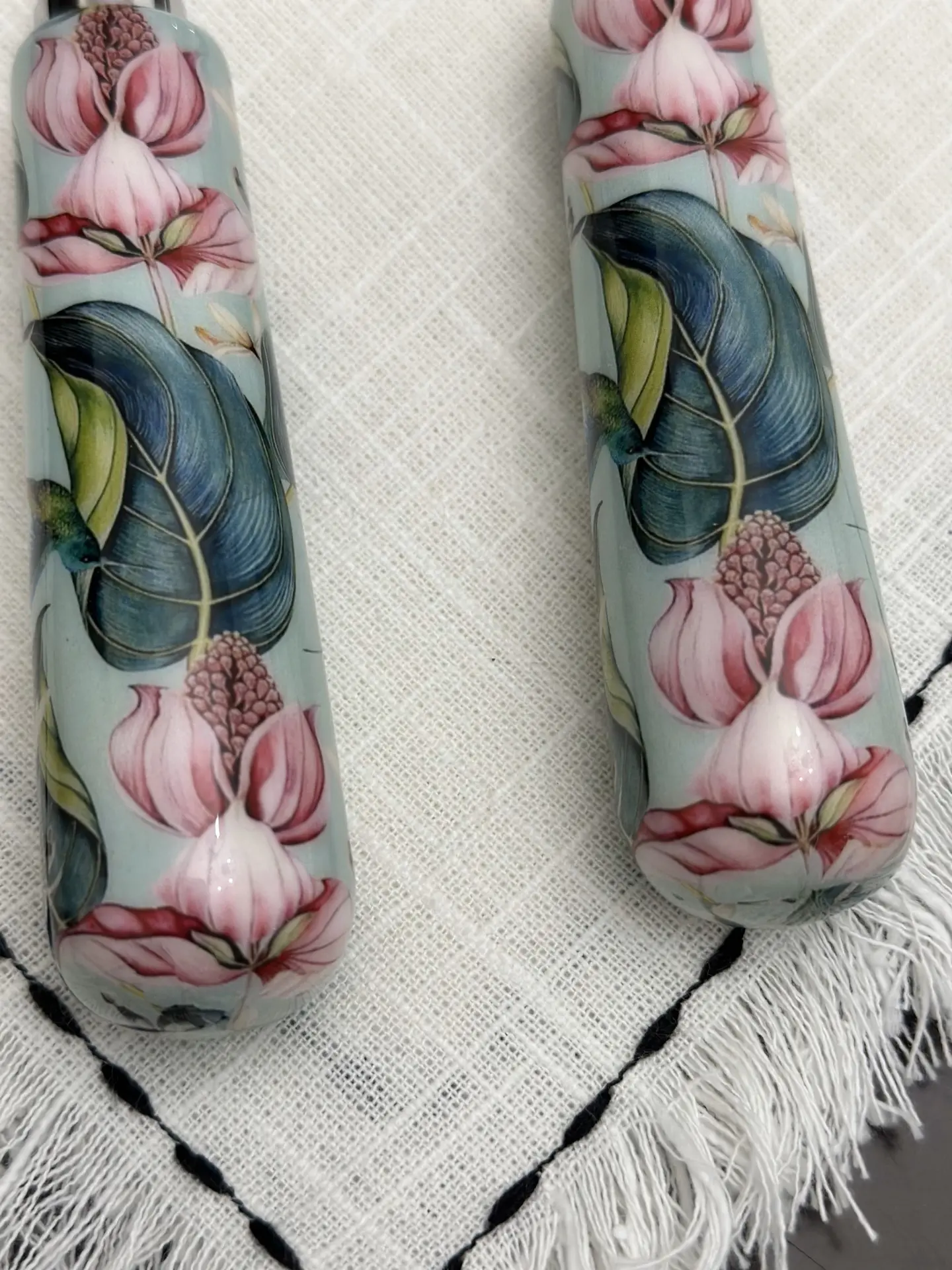 34074187_large.webp Elegant Floral Cake Cutting Knife & Server Set with Mint Meenakari Work - Ideal for Weddings, Birthdays & Special Occasions - Image 1