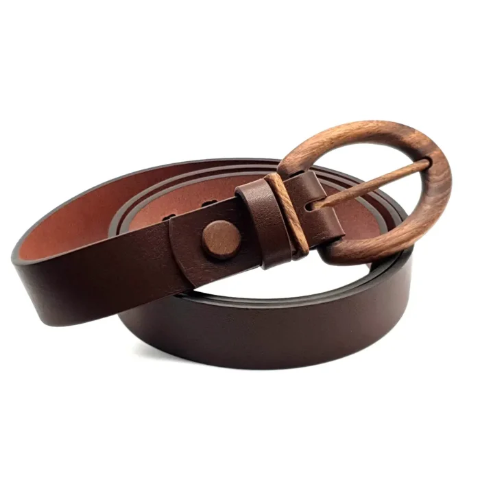 Banff Care 307 - High-Quality Leather Belt with Wooden Buckle | Elegance & Sustainability - Image 1