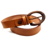 Banff Care 308 - Premium Vegetable Tanned Leather Belt with Eco-Friendly Wooden Buckle