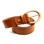 Banff Care 405 - Sustainable Wooden Buckle Leather Belt for Timeless Style
