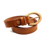 Banff Care 305 - Handcrafted Leather Belt with Wooden Buckle | Sustainable & Stylish