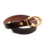Banff Care 304 - Premium Eco-Friendly Leather Belt with Wooden Buckle (No Metal, Allergy-Free, Biodegradable)