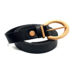 Banff Care 303 - Premium Leather Belt with Eco-Friendly Wooden Buckle