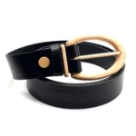 Banff Care 400 - Premium Leather Belt with Unique Wooden Buckle