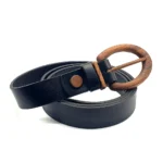 Banff Care 306 - Premium Leather Belt with Wooden Buckle - Eco-Friendly & Stylish