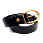 Banff Care 403 - Premium Leather Belt with Eco-Friendly Wooden Buckle