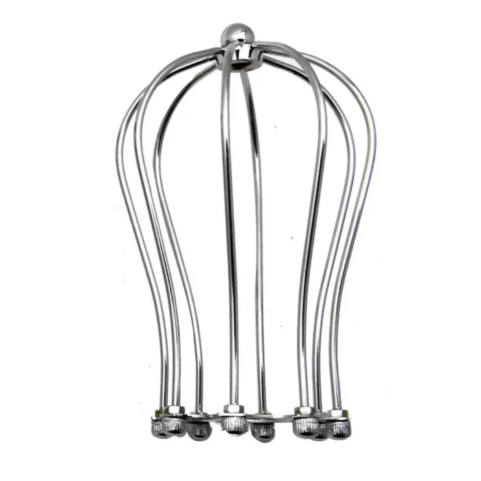 Chrome Metal Balloon Cage Wall Light - Easy Fit Hanging Lampshade - Vintage Industrial Design - Image 4